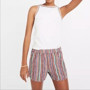 Madewell Pull-On Shorts in Rainbow Stripe Small